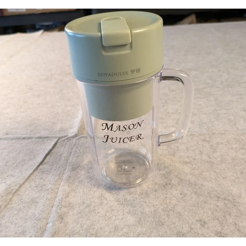 Portable Cordless USB C Rechargable Mason Juicer Blender Cup Royadulex